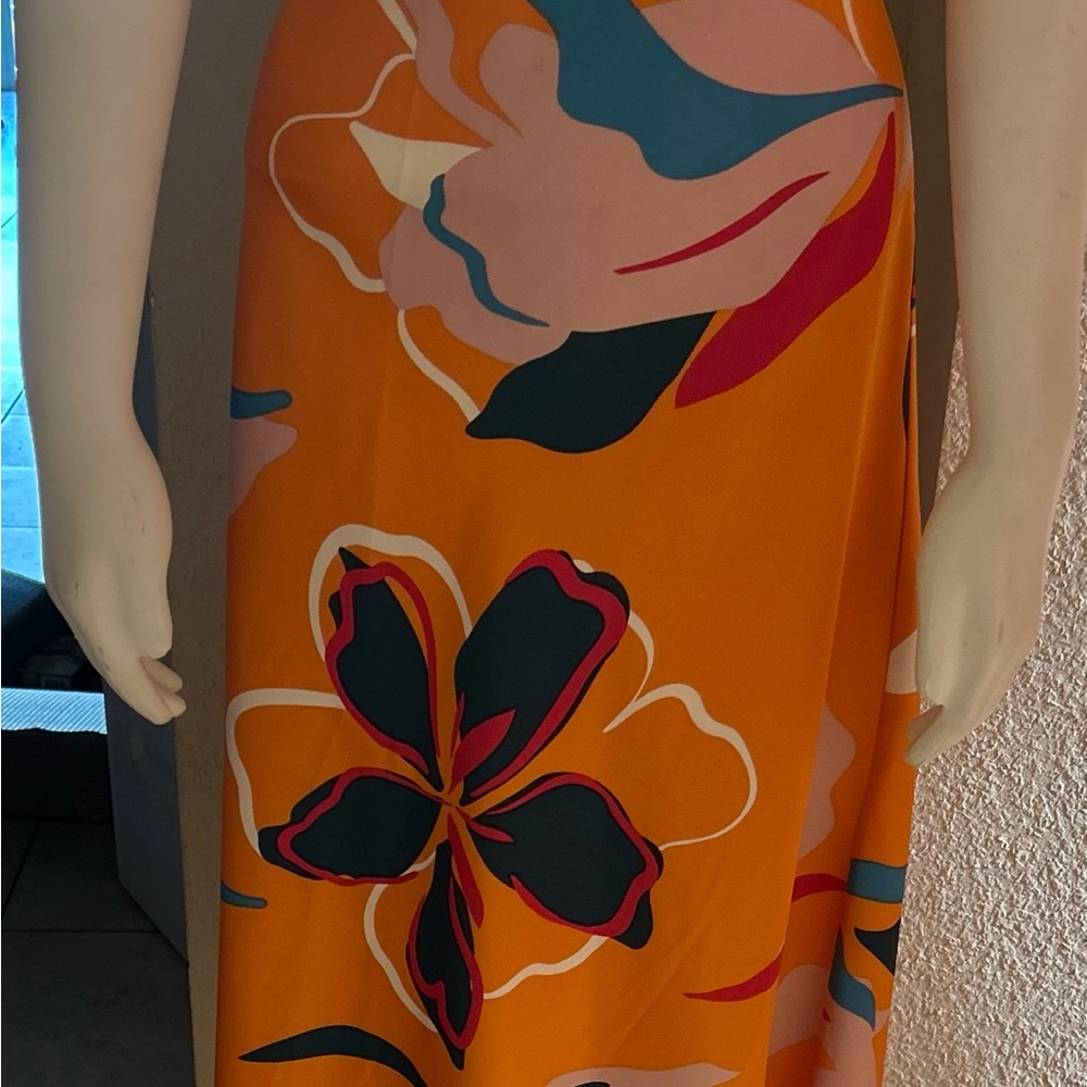 Sigrid Olsen Orange and Pink Skirt